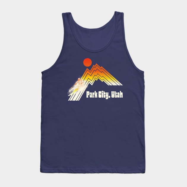 Park City Utah 70s/80s Retro Souvenir Style Skiing Tank Top by darklordpug